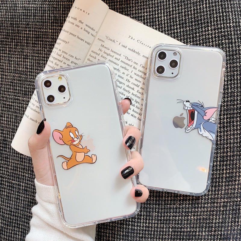 Transparent Cat and Mouse Phone Case for iPhone