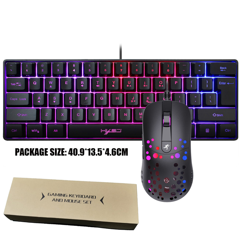 61-Key RGB Gaming Membrane Keyboard with Shortcuts
