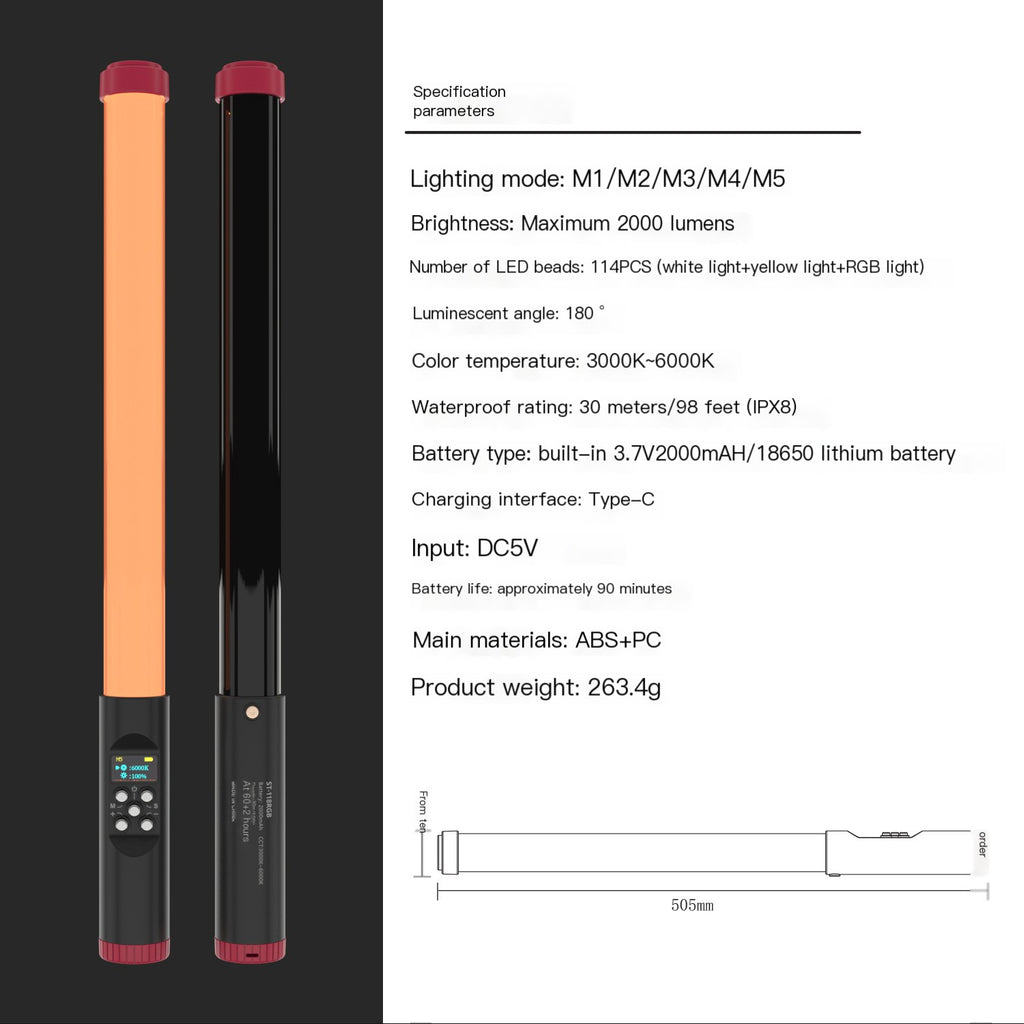 "HAIFRO ST-118 RGB Waterproof LED Handheld Light"
